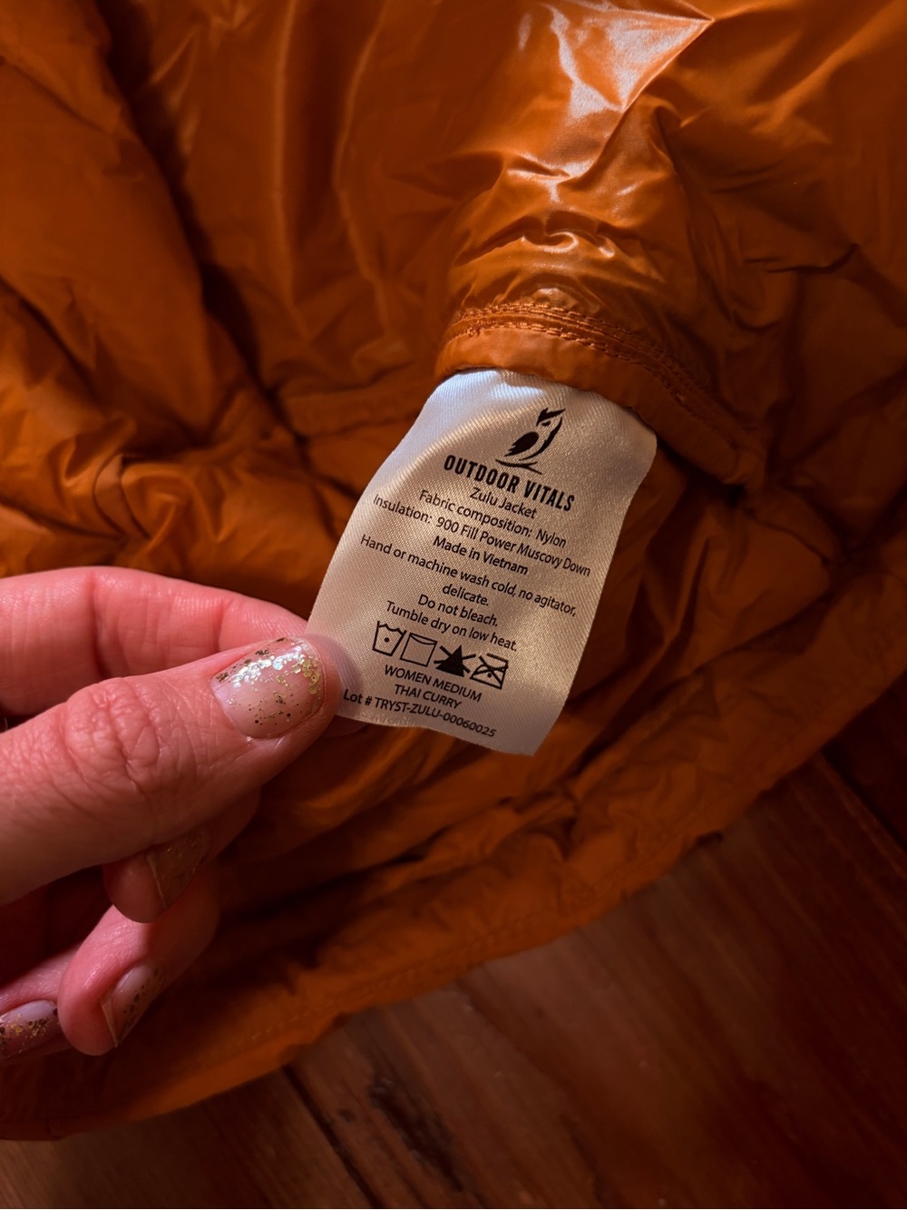Outdoor vitals women’s Zulu down puffy jacket medium curry hiking backpacking - Picture 6 of 7